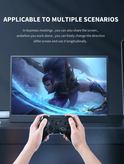 HGFRTEE 14 Inch Touch Screen Portable Monitor 100%sRGB 400cd/m2 Gaming Computer Expand Display For XBox PS4/ 5 Switch Loptop