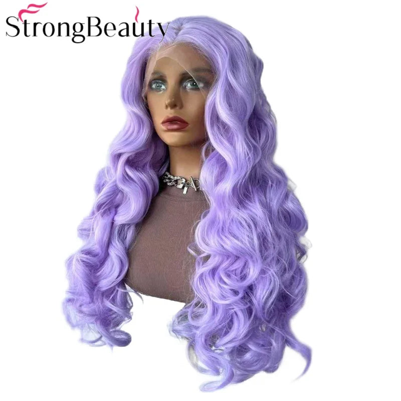 StrongBeauty Long Lace Front Wigs Synthetic Wavy Women Wig Heat Resistant Hair
