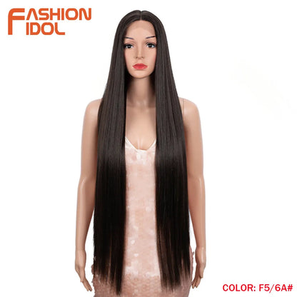 38 inch Straight Long Hair Synthetic Lace Front Wigs For Women High Temperature Hair Ombre 613 Red Cosplay Wigs Synthetic Hair