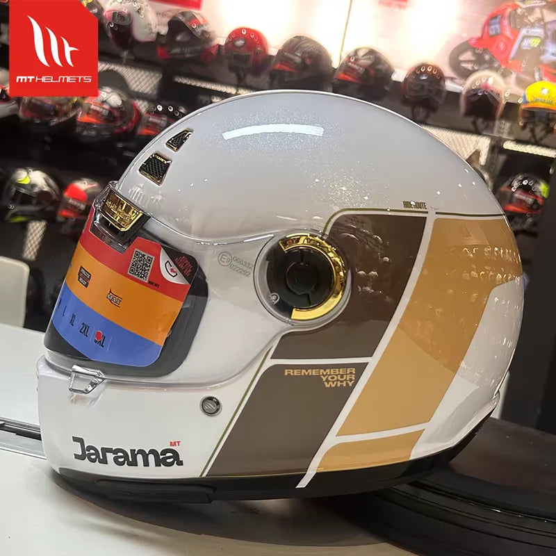 MT Jarama Retro Motorcycle Helmet DOT ECE Certification Full Face Racing Off Road Helmet Cascos Para Motos Capacete Casco Moto