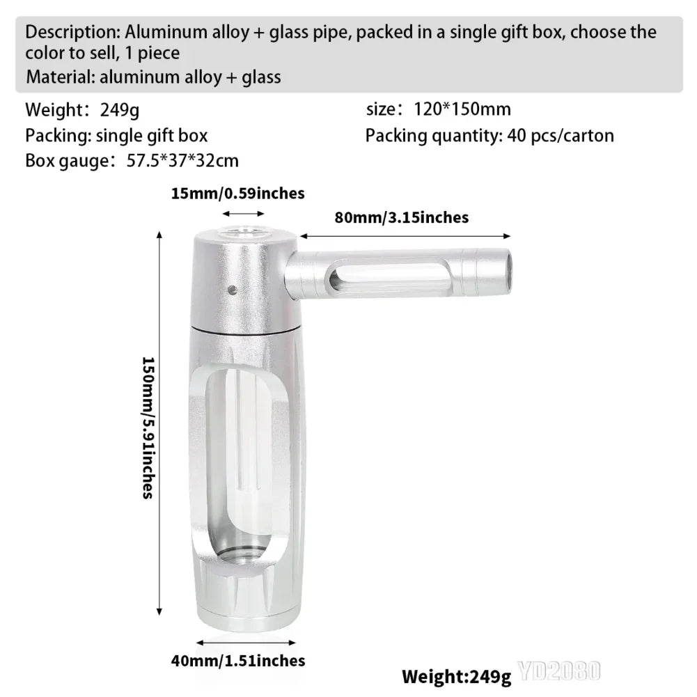 MERCURY Metal Water Smoking Pipe Hookah Kit with Dry Burning Glass Bowls Tobacco Pipes Chicha Shisha Pipe Smoke Accessores