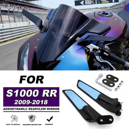 For BMW S1000 RR Adjustable Mirrors Sports Winglets Mirrors Kits 2009-2018 S 1000 RR S1000RR Mirrors Motorcycle Stealth Mirrors
