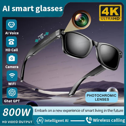 New Smart Glasses 8MP HD Camera AI Glasses Camera Photo Video Recording Translation Waterproof Anti-blue Camera Glasses Man Wome