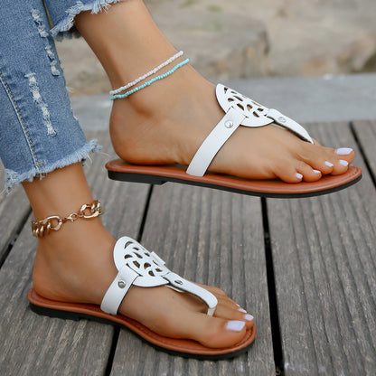 Summer The New Ladies Flip-Flops for Leisure Holiday Beach Toe-Clip Plus Size Flat Slippers for Women Designer Shoes Slippers