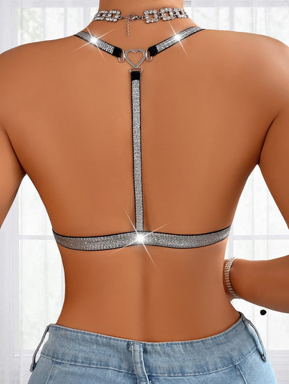 Sexy Backless Women Bras Party Underwear Fashion Female Lingerie Breathable Camisole Removable Bra Front Button Women's Lingerie