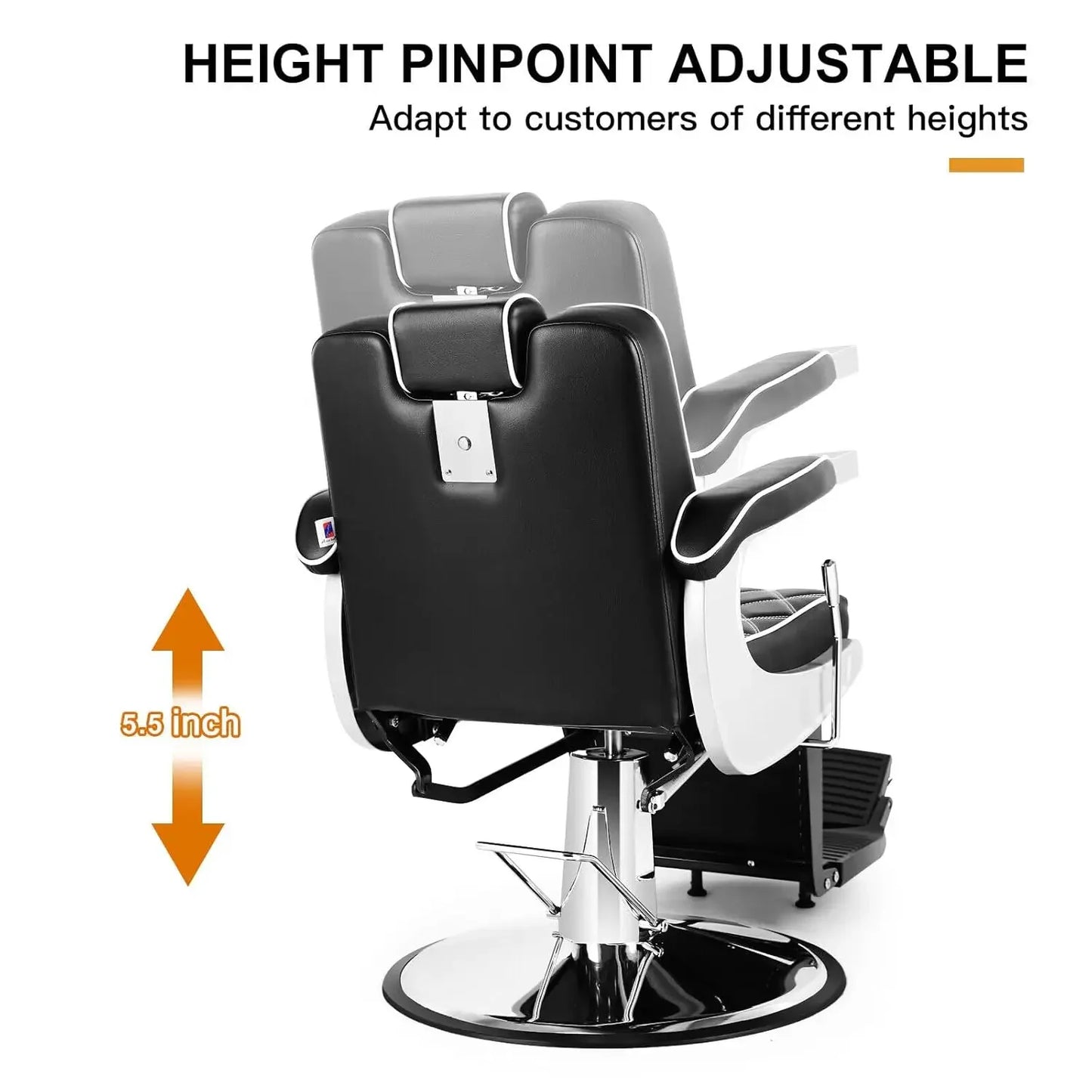 All Purpose Barber Wide Backrest Reclining Salon for Hair Stylist Tattoo Makeup Chair for Salon, Customized