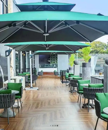 Sun Umbrella, Outdoor Furniture, with Solar LED Lights, Outdoor Umbrella Furniture Set, Sun Protection and Rain Protection