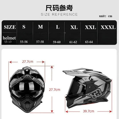 Tiger JTO1 Adventure Motorcycle Helmet Dual SunVisor Helmet Size S-3XL Off-road Casco Moto Highly Breathable For  ADV Long Rides