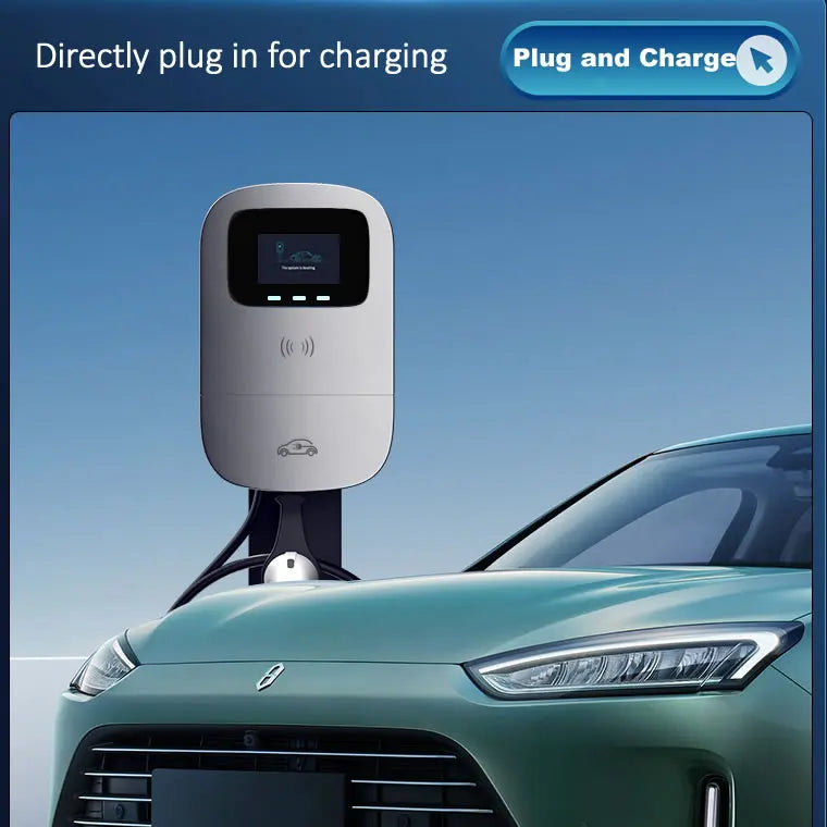 JIGU Type2 Electric Vehicle Charging Station 3 Phase 380V Type 2 EV Charger Charger APP WIFI 22KW Wallbox 5 meters Electric Car