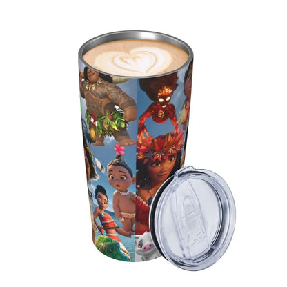 Moana and Pua Cartoon Movie Insulated Tumbler with Straws Stainless Steel Coffee Mugs Double Wall Car Bottle Cups 20oz