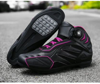 PU Leather Motorcycle Riding Boots for Men And Women Breathable Four-Season Motocross Motorbike Boots