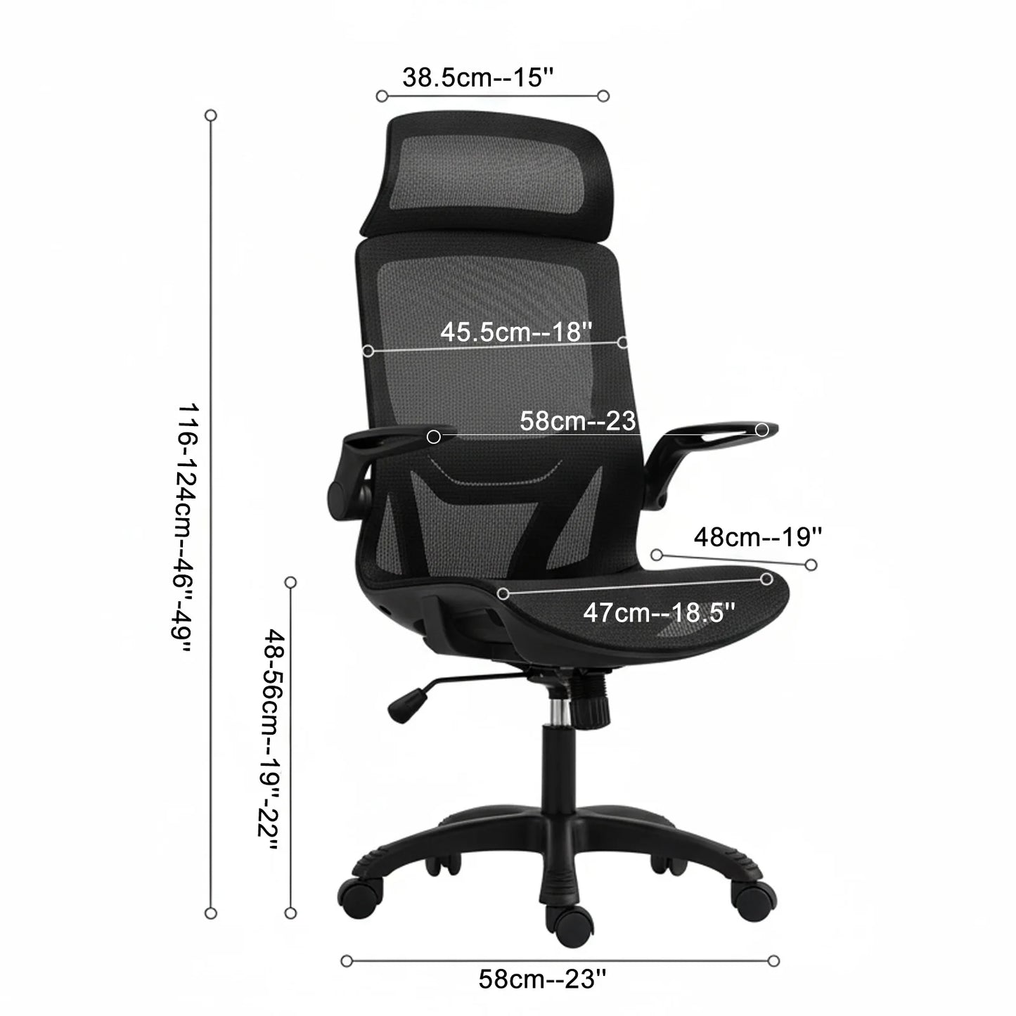 Ergonomic Executive Computer Chair High-Back Home Office Chair with Breathable Nylon Mesh Lift Chair Swivel Chair
