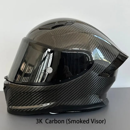 All-New Carbon Hybrid Retro High Quality Full Face Motorcycle Helmet Anti-Fog Visor Stabile Zero Glare Reduce Pressure Points