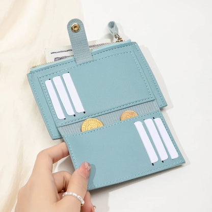 Minimalist and Fashionable Women's Short Card Bag Ultra-Thin Mini PU Leather Zero Wallet Women's Credit Card Holder Wallet