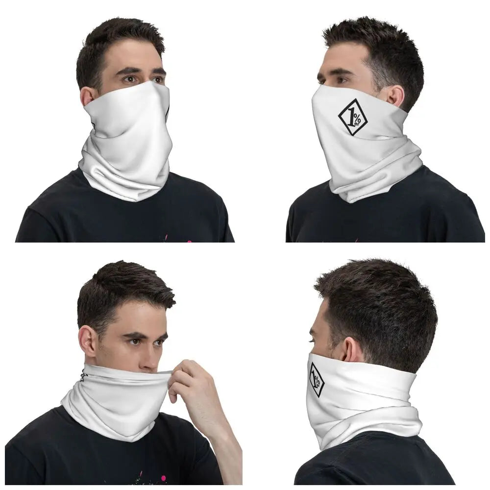 One Percenter 1% Bandana Neck Gaiter Printed Motorcycle Club Biker Wrap Scarf Multifunctional Headwear Outdoor Unisex Adult