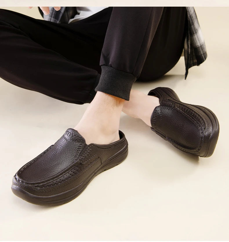 New Fashion Sandals High Quality Slippers Soft Sole Beach Sandals Men Slip On Driving Shoes Chef Shoes Breathable EVA Shoes