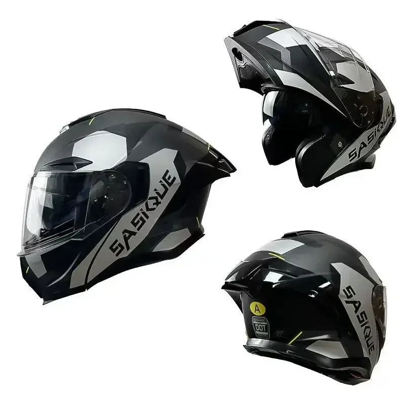 Flip up Motorcycle Helmet Full face Dual lens off-road Racing helmet Men Cascos para moto Motorbike Helmet DOT Approved For BMW