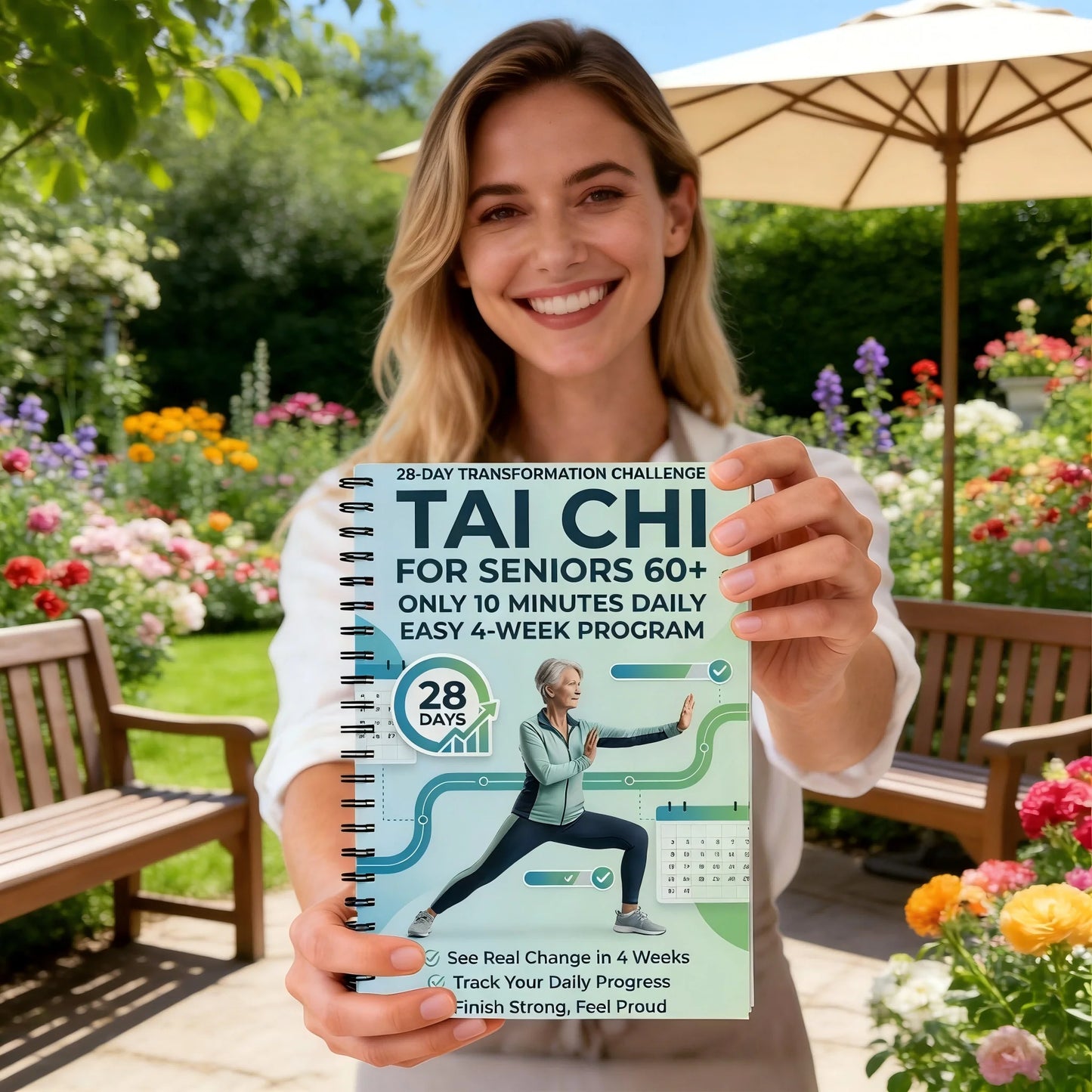 Gentle Tai Chi for Seniors – Spiral Bound Step-by-Step Book with Daily Routines to Improve Balance, Mobility & Independence, Ill