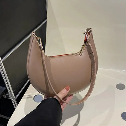 Shoulder Bags Women NEW Fashionable High-end Moon-shaped Baseball Bag Showing Luxury Women's Single Shoulder Bag