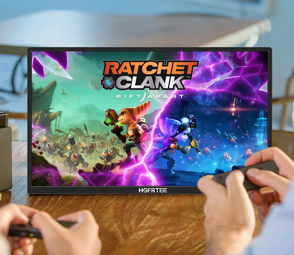 HGFRTEE 18.5inch Portable Monitor 120Hz RGB100% With VESA Hole & Back bracket Laptop Extended Display ADS-IPS HDR Screen