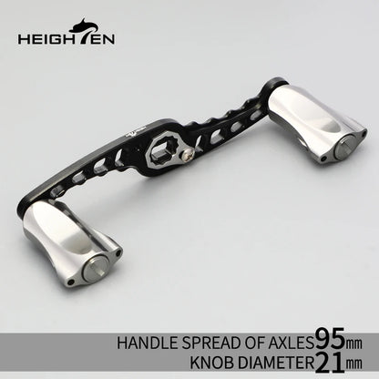 HEIGHTEN Baitcasting Reel Mod Kit Double Handle Center Distance 95mm +Diameter 21mm Knobs Lure Fishing Modification Accessories