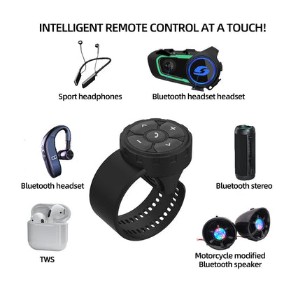 Wireless Remote Control for Motorcycle Helmet Earphone Bluetooth-compatible5.3 Bike Handlebar Media Controller Buttons
