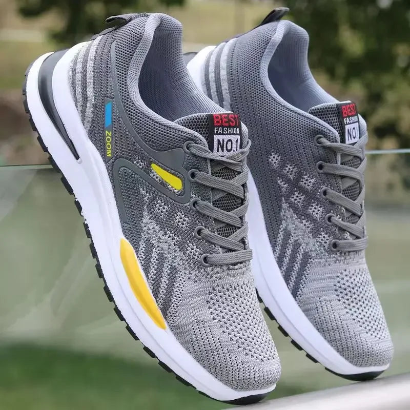 New Spring Autumn Men's Breathable Mesh Sports Shoes Korean Style Lightweight Casual Shoes Soft Bottom Running