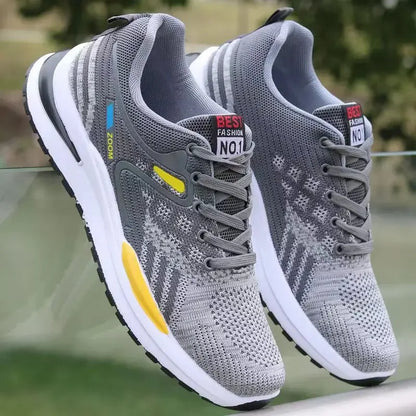 New Spring Autumn Men's Breathable Mesh Sports Shoes Korean Style Lightweight Casual Shoes Soft Bottom Running