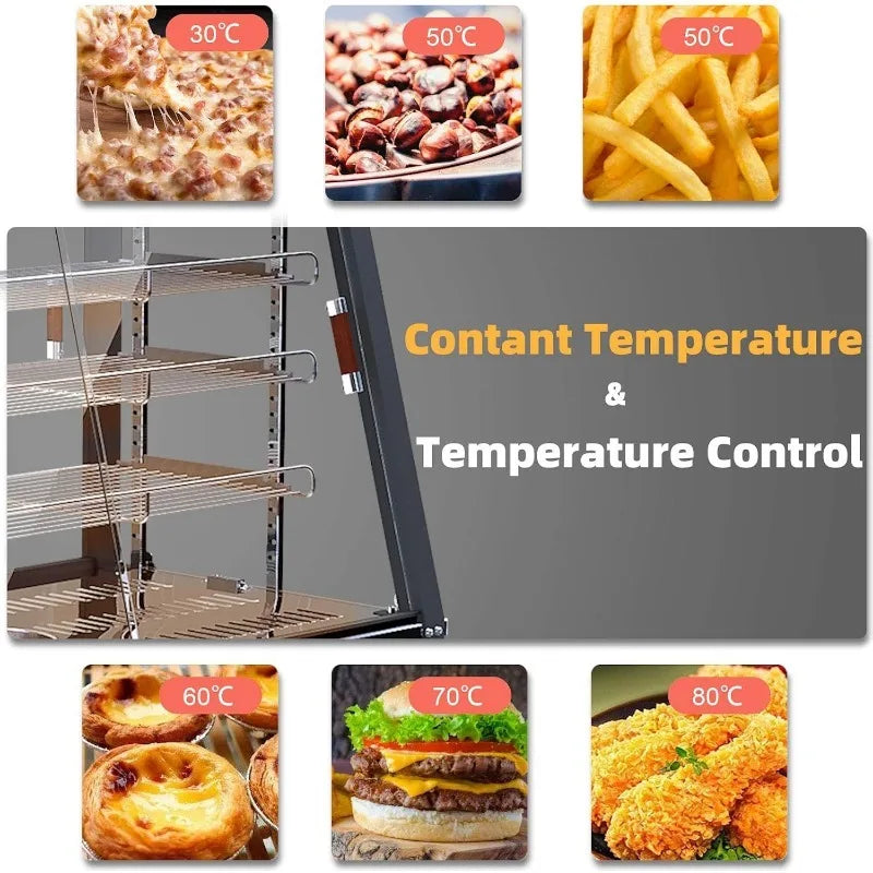 35 inch Commercial Food Warmer Countertop Pizza Warmers Display Pastry Patty Warmer