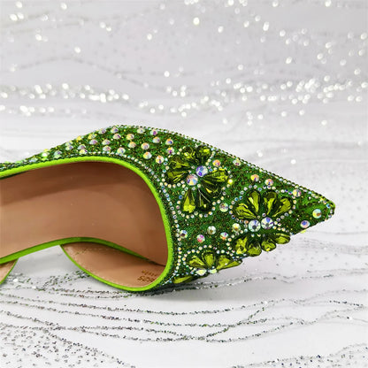Festive Elegance: Spot Goods Dazzling Heels and Chic Long Bag Clutch Perfect Combination Of Shoes And Bag for Special Occasions