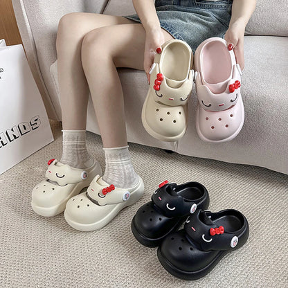Women Fashion Platform Clogs Cute Cartoon Rabbit Summer Shoes Female Indoor Street Slippers Soft EVA Girls Daily Walking Sandals