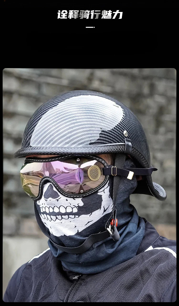Retro Motorcycle Half Helmet Fashion Bailer for Scooter Safety Helm Spring Summer Capacetes De Moto