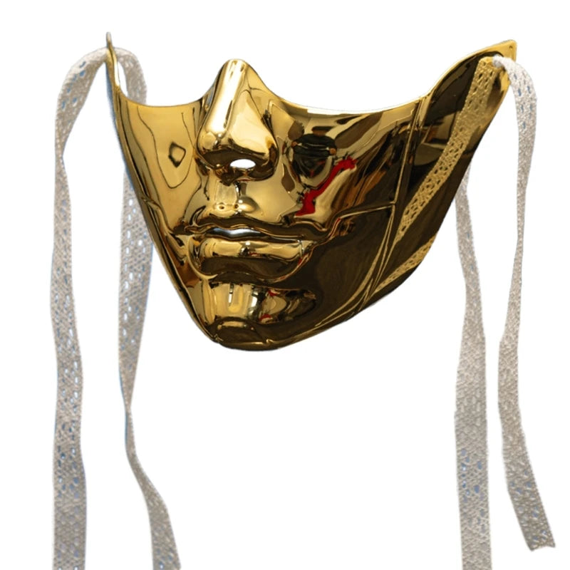 Unisex Masquerade Mask Beauty Mask Cosplay Mask Mechanical Half Face Mask for Carnival Halloween Dress up Party Mask