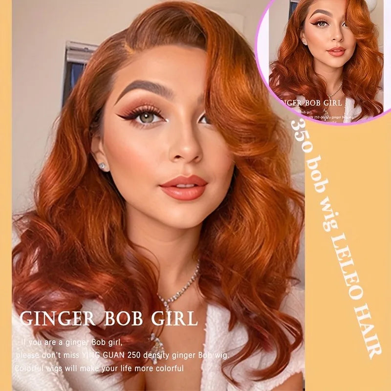 350 Ginger Orange Human Hair Wig Body Wave Pre Plucked With Baby Hair Lace Front Wigs 13x4 Ear To Ear Lace Body Wave Lace Wigs 1