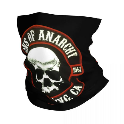 Custom 1 Percenter Essential Sons Bandana Neck Gaiter for Ski Camping Men Women Wrap Scarf TV Show Anarchy Headband Warmer