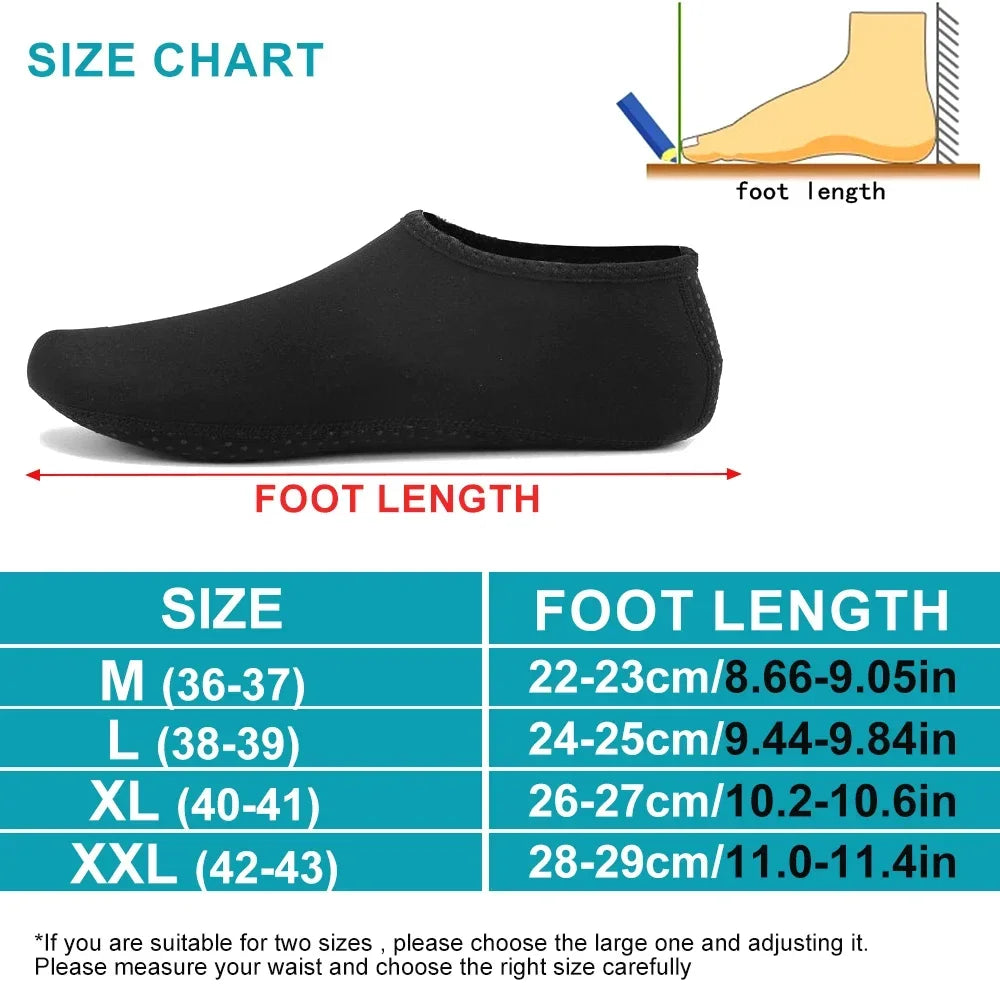 1Pair Mens Womens Water Shoes Barefoot Beach Pool Shoes Quick-Dry Aqua Yoga Socks for Surf Swim Water Sports