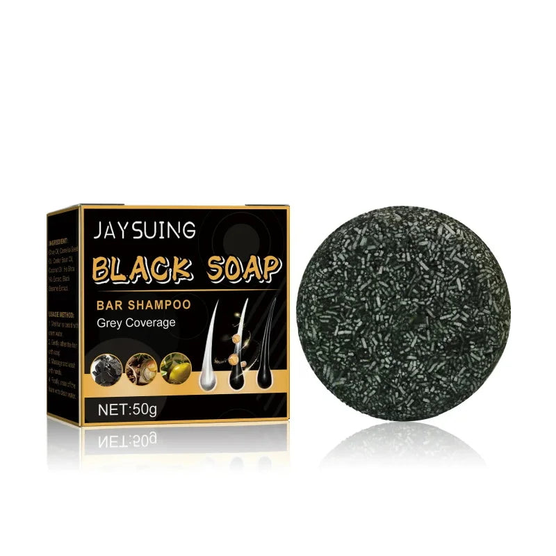 Magic White Hair to Black Shampoo Dye Soap Natural Color Soap Restore Gray Beard Cover Gray Hair Dye Hair Fixing Shampoo