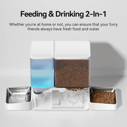 ROJECO 8.5L Automatic Pet Feeder Water Fountain WIFI APP Remote Control Smart Dog 5L Food Dispenser 3.5L Gravity Water Drinker ﻿