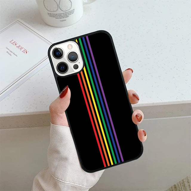 Rainbow Pride Phone Case For iPhone 17 Air 14 15 16 16e 13 12 Max Cover For Apple 14 15 16 16e 11 Pro Max Plus Coque