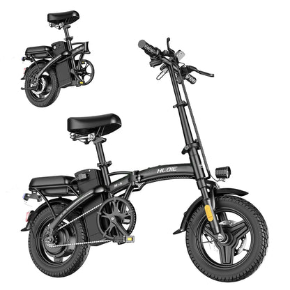 Folding Electric Bike for Adults, 500W Peak Motor, Up to 23 MPH, 14” Foldable Ebike with 48V 12Ah Battery, 35 Miles, Customized