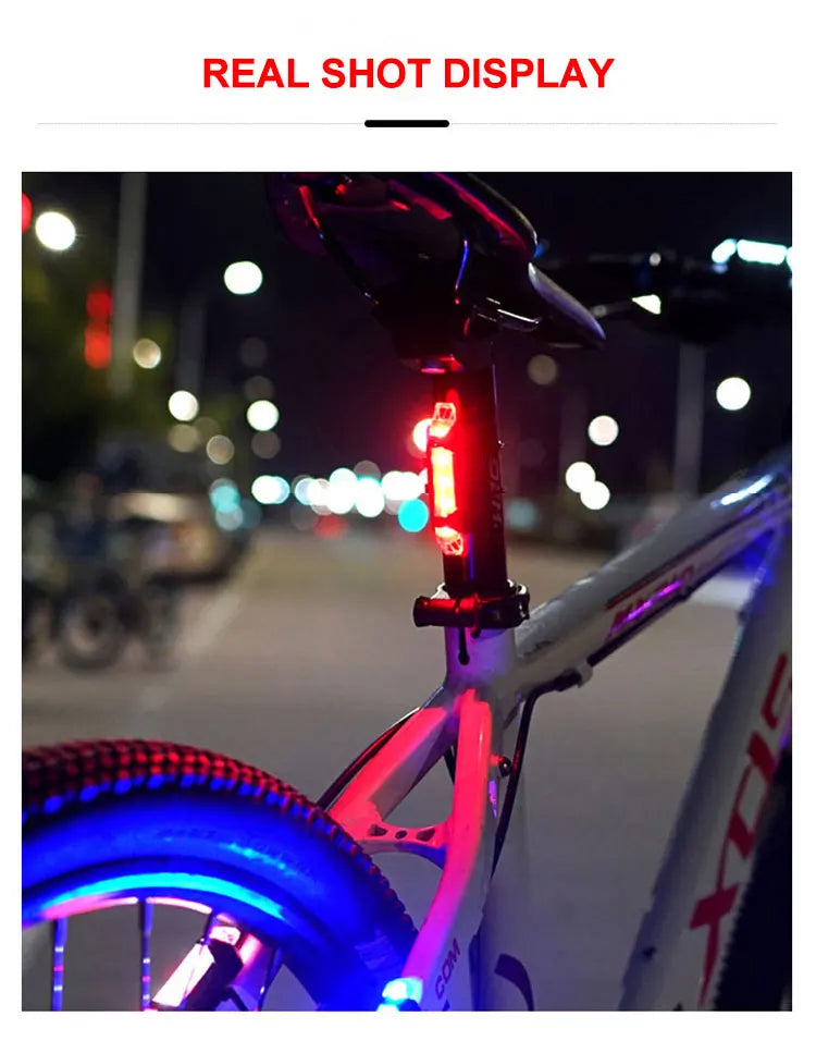 USB Rechargeable Bicycle Lights Bike Safety Warning Lamp Outdoor Waterproof Cycling Flashlight For Mountain And Road Bikes