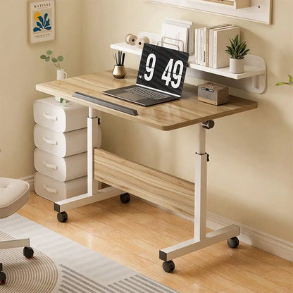 Foldable Standing Desk with Wheels – Compact Fixed-Height Table for Home Office & Small Spaces