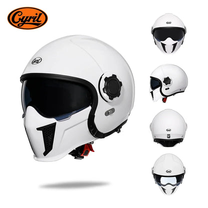 Modular Motorcycle Helmet Full Face Open Face Retro Helmets DOT ECE APPROVED CYRIL OP12A Capacete De Moto Masculino