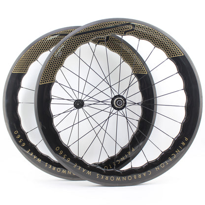 Newest 700C Road Bike UD Full Carbon Fibre wheelset Carbon Bicycle Wheelset clincher tubeless rims 65mm wave 25mm width V brake