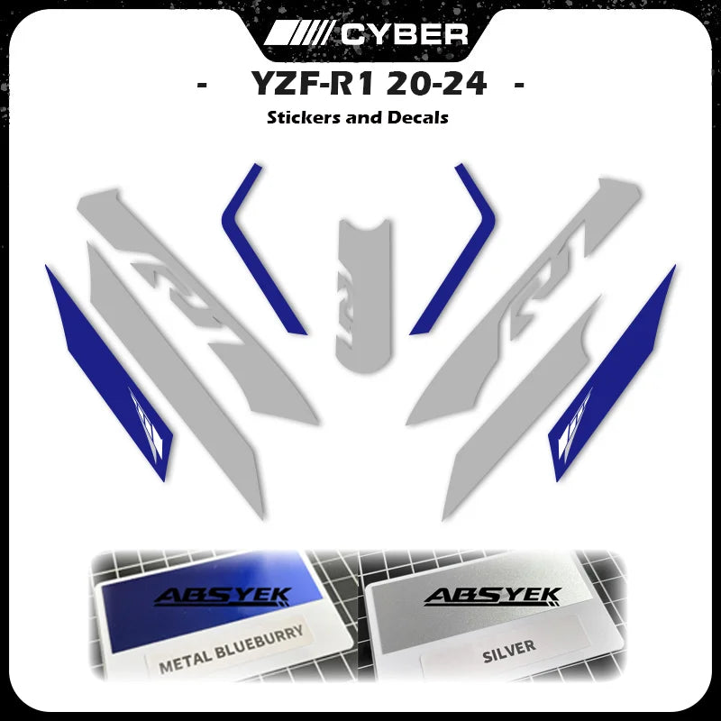 Fairing Shell Sticker Decal Hollow Line Design Front Full Vehicle Sticker All Logos For YAMAHA YZFR1 YZF-1000 R1 2020-2023