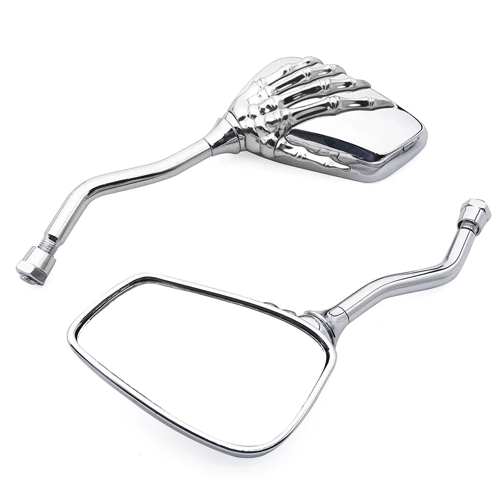 Universal Motorcycle Skull Hand Claw Rear-View Side Mirror Universal Fit Mirror Bolt For Street Sport Bike Chopper Cruiser