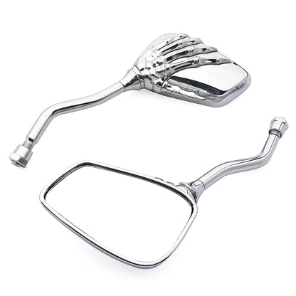 Universal Motorcycle Skull Hand Claw Rear-View Side Mirror Universal Fit Mirror Bolt For Street Sport Bike Chopper Cruiser