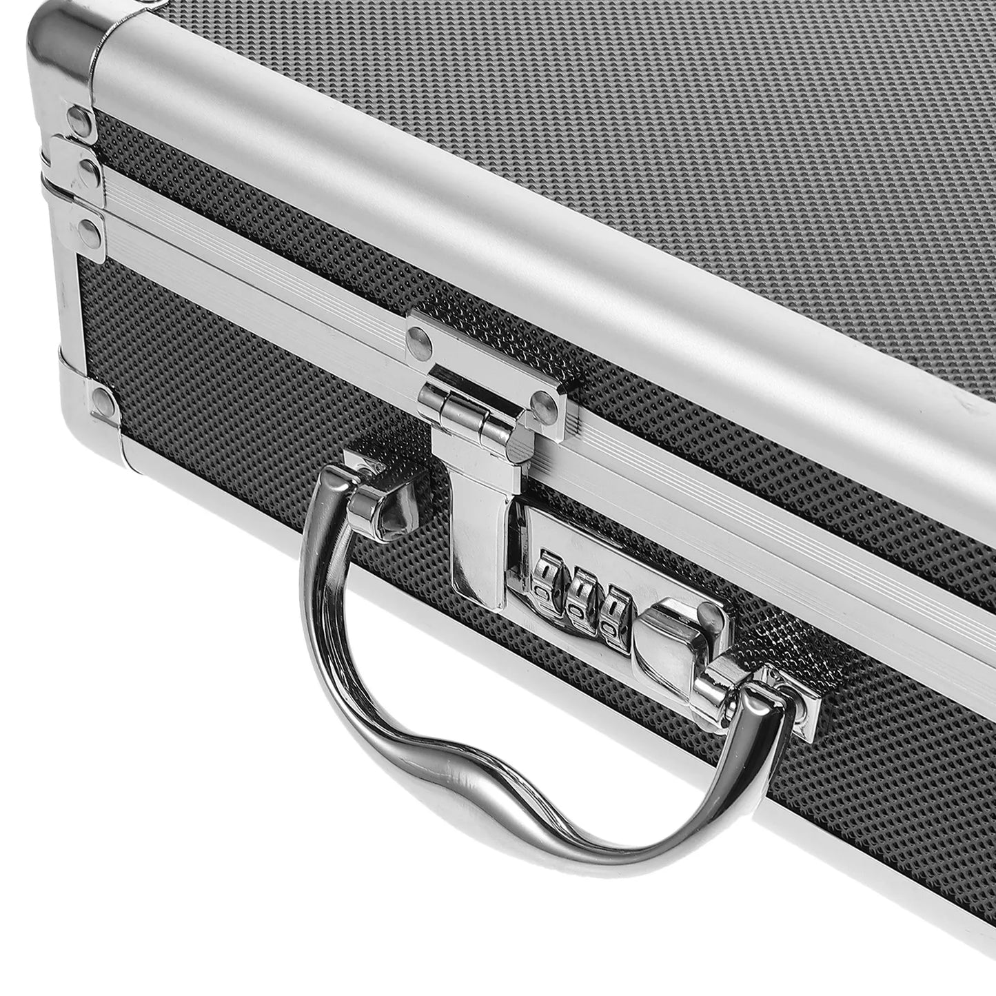 Aluminum Alloy Toolbox Portable Organizer Metal Tool Case Home Use Handle Large Capacity Storage Box Coded Lock