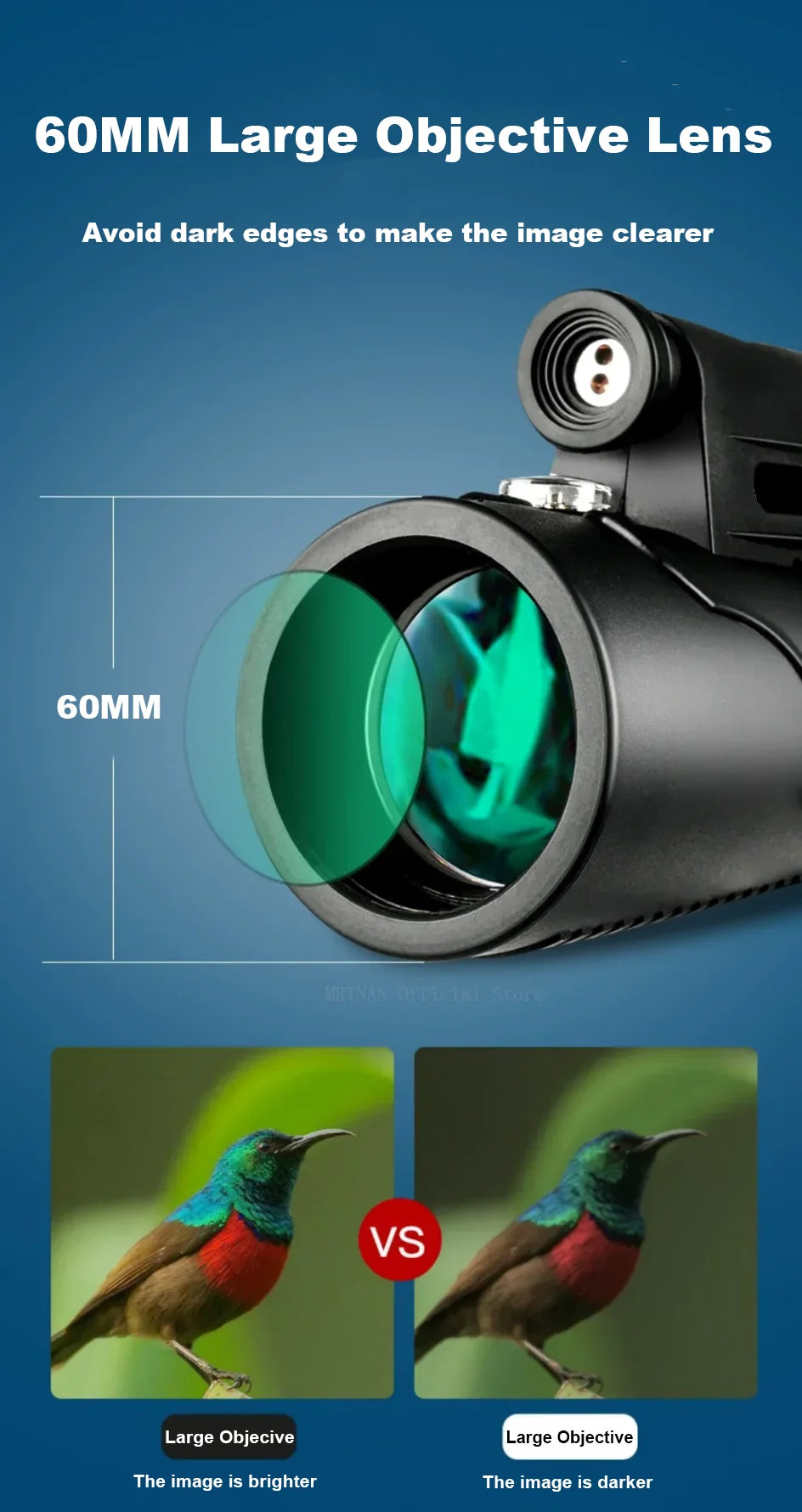 50x60 Powerful Zoom HD Bak4 Portable Powerful Binoculars Long Range Professional Telescope Monocular for Hunting