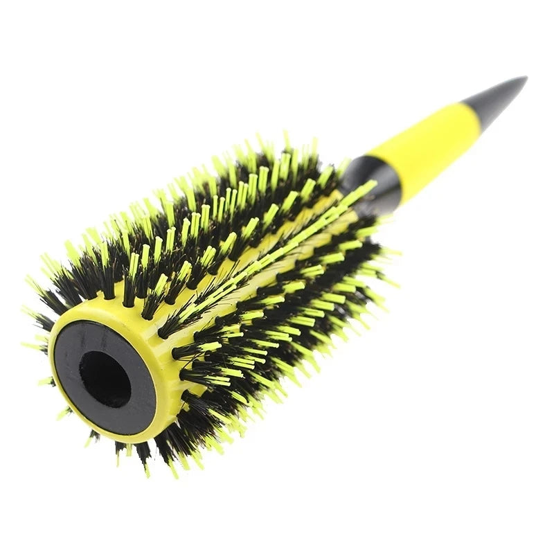 Barbershop Rolling Comb Round Hair Comb Nylon Bristle Aluminum Tube Ion Hair Brush Home Barbershop Styling Tools